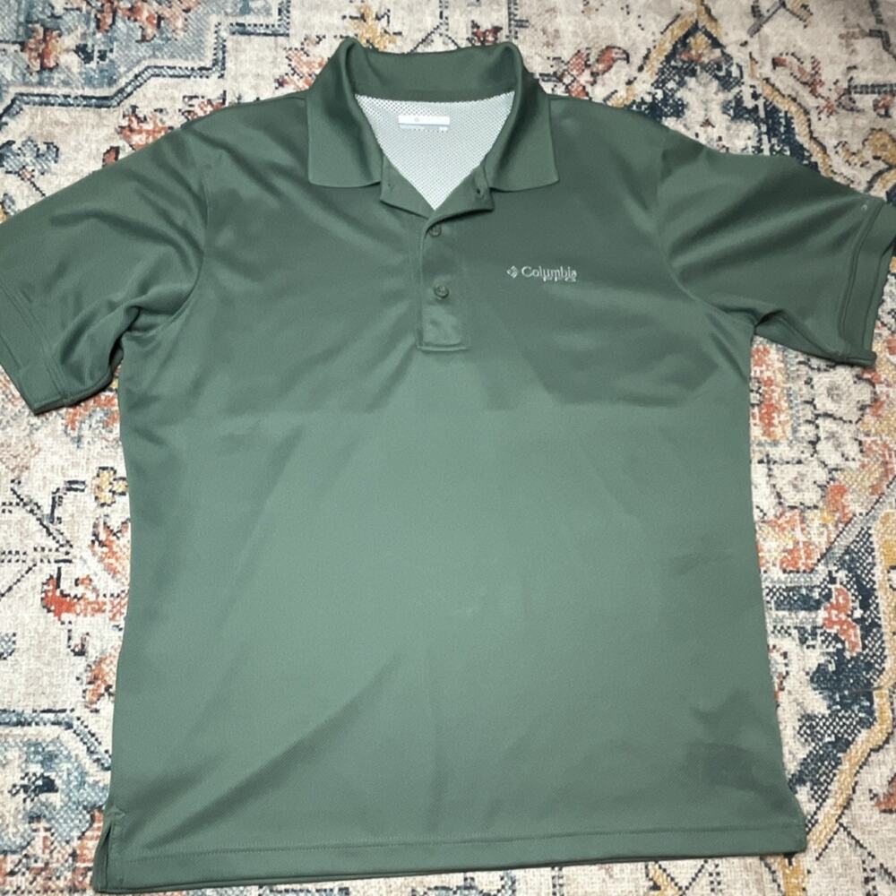 Columbia PFG Men’s Performance Fishing Polo Green Size M Omni-Shade